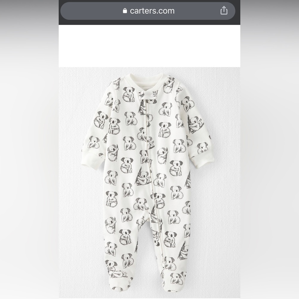 Carter’s Organic Cotton 2-Way Zip Sleep & Play - Koala